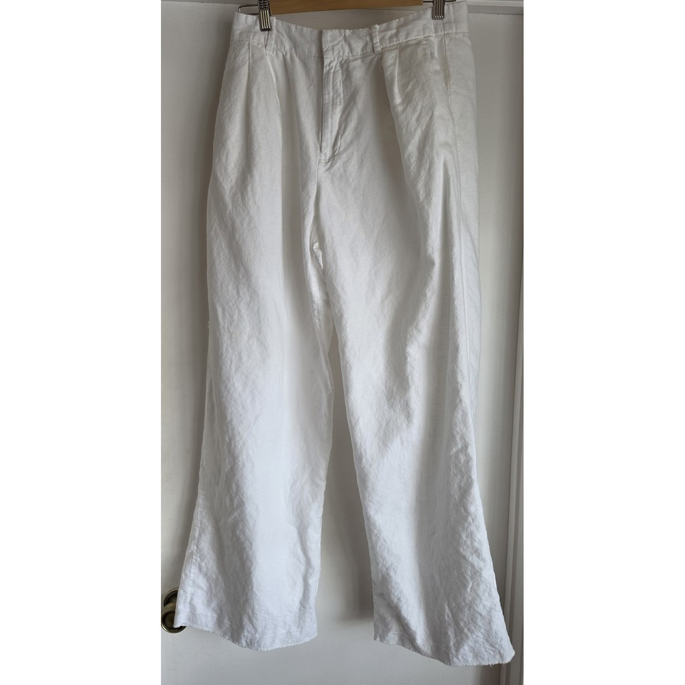 Gap Women's White Pants Size 6 Casual Coastal Wide Leg Euro Summer